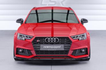CSR Frontspoiler | Cup-Spoilerlippe mit ABE für Audi A4 B9 8W S-Line / S4 B9 8W CSL377-G Glossy schwarz Hochglanz (keine Lackierung erforderlich)