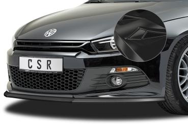 CSR Frontspoiler | Cup-Spoilerlippe mit ABE für VW Scirocco III R-Line CSL385-G Glossy schwarz Hochglanz (keine Lackierung erforderlich)