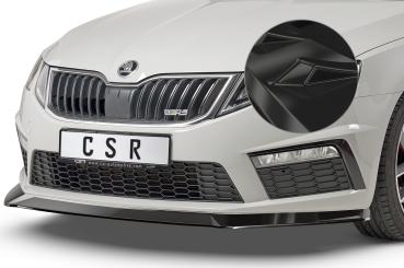 CSR Frontspoiler | Cup-Spoilerlippe mit ABE für Skoda Octavia III (5E) RS CSL389-G Glossy schwarz Hochglanz (keine Lackierung erforderlich)