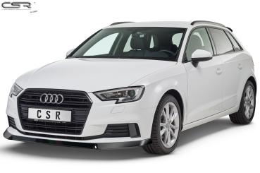 CSR Frontspoiler | Cup-Spoilerlippe mit ABE für Audi A3 8V CSL393-S strukturiert schwarz matt (keine Lackierung erforderlich)