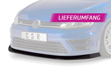 CSR Frontspoiler | Cup-Spoilerlippe mit ABE für VW Golf 7 R CSL395-S strukturiert schwarz matt (keine Lackierung erforderlich)