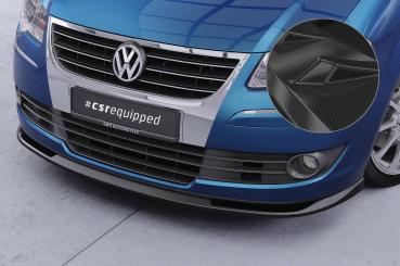 CSR Frontspoiler | Cup-Spoilerlippe mit ABE für VW Touran I (Typ 1T) CSL396-C Carbon Look Hochglanz (keine Lackierung erforderlich)