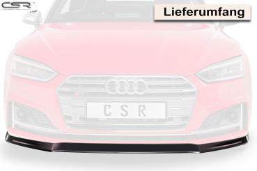 CSR Frontspoiler | Cup-Spoilerlippe mit ABE für Audi A5 F5 S-Line / S5 F5 CSL403-G Glossy schwarz Hochglanz (keine Lackierung erforderlich)