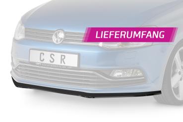CSR Frontspoiler | Cup-Spoilerlippe mit ABE für VW Polo V (6R/6C) Basis/GTI CSL407-G Glossy schwarz Hochglanz (keine Lackierung erforderlich)