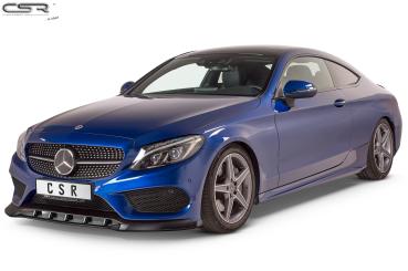 CSR Frontspoiler | Cup-Spoilerlippe mit ABE für Mercedes-Benz C-Klasse 205 AMG-Line CSL408-C Carbon Look Hochglanz (keine Lackierung erforderlich)