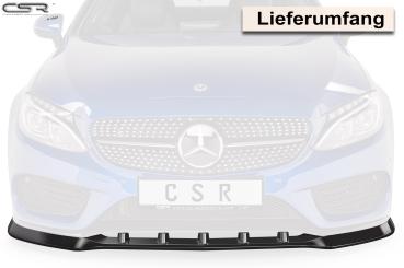 CSR Frontspoiler | Cup-Spoilerlippe mit ABE für Mercedes-Benz C-Klasse 205 AMG-Line CSL408-C Carbon Look Hochglanz (keine Lackierung erforderlich)