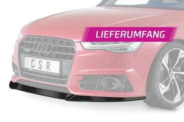 CSR Frontspoiler | Cup-Spoilerlippe mit ABE für Audi A6 C7 4G S-Line/ S6 C7 4G CSL410-S strukturiert schwarz matt (keine Lackierung erforderlich)
