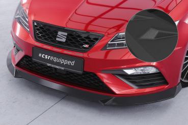 CSR Frontspoiler | Cup-Spoilerlippe mit ABE für Seat Leon 3 (Typ 5F) Cupra/FR CSL411-S strukturiert schwarz matt (keine Lackierung erforderlich)