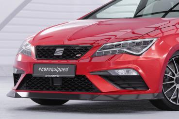 CSR Frontspoiler | Cup-Spoilerlippe mit ABE für Seat Leon 3 (Typ 5F) Cupra/FR CSL411-C Carbon Look Hochglanz (keine Lackierung erforderlich)