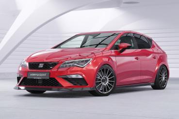 CSR Frontspoiler | Cup-Spoilerlippe mit ABE für Seat Leon 3 (Typ 5F) Cupra/FR CSL411-C Carbon Look Hochglanz (keine Lackierung erforderlich)