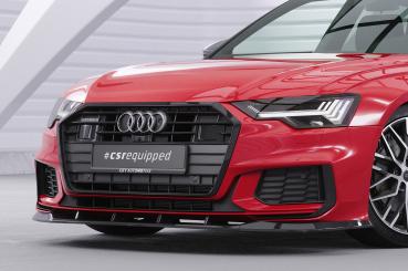 CSR Frontspoiler | Cup-Spoilerlippe mit ABE für Audi A6 S-Line / S6 C8 (Typ 4K/F2) CSL413-C Carbon Look Hochglanz (keine Lackierung erforderlich)