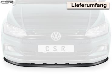 CSR Frontspoiler | Cup-Spoilerlippe mit ABE für VW Polo VI 2G (Typ AW) CSL417-S strukturiert schwarz matt (keine Lackierung erforderlich)