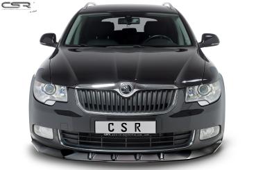 CSR Frontspoiler | Cup-Spoilerlippe mit ABE für Skoda Superb II CSL420-C Carbon Look Hochglanz (keine Lackierung erforderlich)