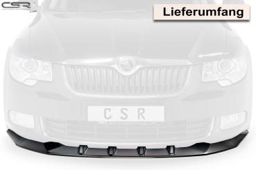 CSR Frontspoiler | Cup-Spoilerlippe mit ABE für Skoda Superb II CSL420-C Carbon Look Hochglanz (keine Lackierung erforderlich)