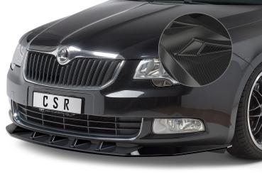 CSR Frontspoiler | Cup-Spoilerlippe mit ABE für Skoda Superb II CSL420-C Carbon Look Hochglanz (keine Lackierung erforderlich)