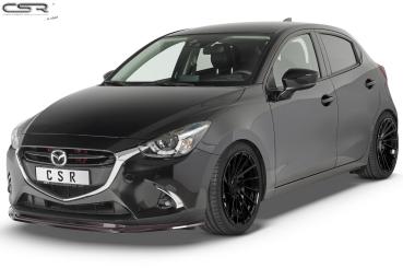 CSR Frontspoiler | Cup-Spoilerlippe mit ABE für Mazda 2 (Typ DJ) CSL437-G Glossy schwarz Hochglanz (keine Lackierung erforderlich)