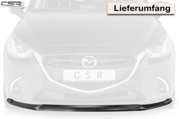 CSR Frontspoiler | Cup-Spoilerlippe mit ABE für Mazda 2 (Typ DJ) CSL437-G Glossy schwarz Hochglanz (keine Lackierung erforderlich)