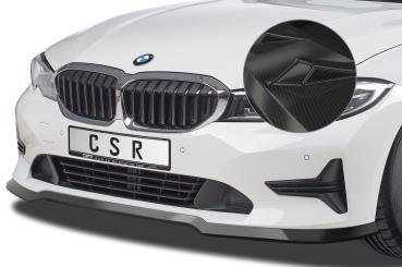 CSR Frontspoiler | Cup-Spoilerlippe mit ABE für BMW 3er G20 Limousine / G21 Touring CSL444-C Carbon Look Hochglanz (keine Lackierung erforderlich)
