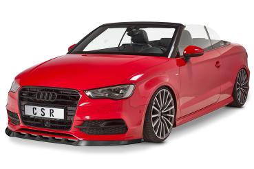 CSR Frontspoiler | Cup-Spoilerlippe mit ABE für Audi S3 / A3 8V S-Line Cabrio / Limo CSL453-G Glossy schwarz Hochglanz (keine Lackierung erforderlich)