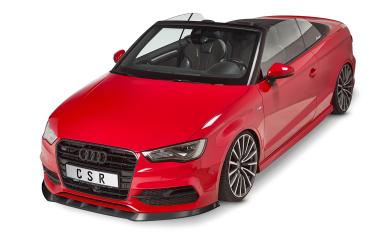 CSR Frontspoiler | Cup-Spoilerlippe mit ABE für Audi S3 / A3 8V S-Line Cabrio / Limo CSL453-G Glossy schwarz Hochglanz (keine Lackierung erforderlich)