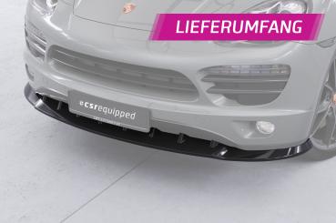 CSR Frontspoiler | Cup-Spoilerlippe mit ABE für Porsche Cayenne Typ 92A CSL470-G Glossy schwarz Hochglanz (keine Lackierung erforderlich)