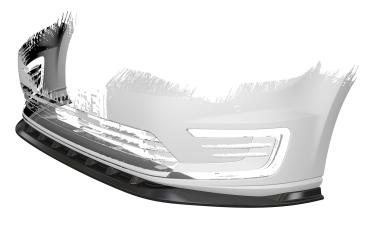 CSR Frontspoiler | Cup-Spoilerlippe mit ABE für VW e-Golf CSL474-G Glossy schwarz Hochglanz (keine Lackierung erforderlich)
