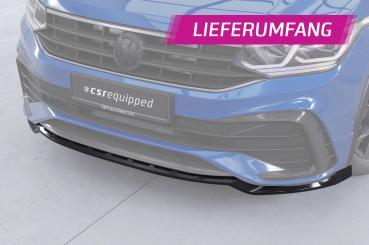 CSR Frontspoiler | Cup-Spoilerlippe mit ABE für VW Tiguan II (Typ AD1) R-Line CSL475-G Glossy schwarz Hochglanz (keine Lackierung erforderlich)