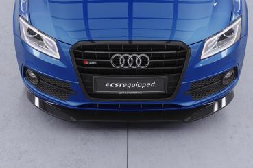 CSR Frontspoiler | Cup-Spoilerlippe mit ABE für Audi SQ5 (8R) CSL480-S strukturiert schwarz matt (keine Lackierung erforderlich)