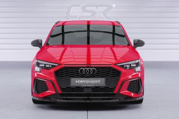 CSR Frontspoiler | Cup-Spoilerlippe mit ABE für Audi A3 8Y S-Line / S3 8Y CSL483-C Carbon Look Hochglanz (keine Lackierung erforderlich)