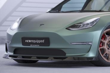 CSR Frontspoiler | Cup-Spoilerlippe mit ABE für Tesla Model 3 CSL484-C Carbon Look Hochglanz (keine Lackierung erforderlich)