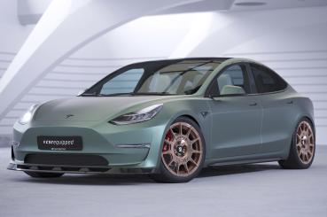 CSR Frontspoiler | Cup-Spoilerlippe mit ABE für Tesla Model 3 CSL484-C Carbon Look Hochglanz (keine Lackierung erforderlich)
