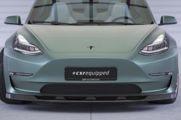 CSR Frontspoiler | Cup-Spoilerlippe mit ABE für Tesla Model 3 CSL484-C Carbon Look Hochglanz (keine Lackierung erforderlich)