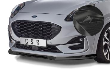 CSR Frontspoiler | Cup-Spoilerlippe mit ABE für Ford Puma ST-Line CSL504-C Carbon Look Hochglanz (keine Lackierung erforderlich)