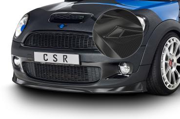 CSR Frontspoiler | Cup-Spoilerlippe mit ABE für Mini Cooper S  R56 CSL512-C Carbon Look Hochglanz (keine Lackierung erforderlich)