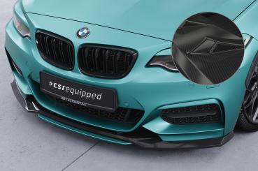 CSR Frontspoiler | Cup-Spoilerlippe mit ABE für BMW 2er (F22/F23) M-Paket CSL514-C Carbon Look Hochglanz (keine Lackierung erforderlich)