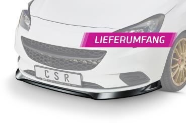 CSR Frontspoiler | Cup-Spoilerlippe mit ABE für Opel Corsa E CSL516-C Carbon Look Hochglanz (keine Lackierung erforderlich)