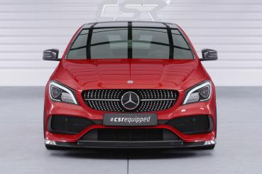 CSR Frontspoiler | Cup-Spoilerlippe mit ABE für Mercedes-Benz CLA 117 AMG-Line CSL522-G Glossy schwarz Hochglanz (keine Lackierung erforderlich)