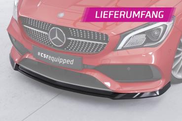 CSR Frontspoiler | Cup-Spoilerlippe mit ABE für Mercedes-Benz CLA 117 AMG-Line CSL522-G Glossy schwarz Hochglanz (keine Lackierung erforderlich)