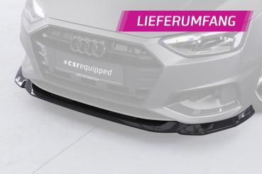 CSR Frontspoiler | Cup-Spoilerlippe mit ABE für Audi A4 B9 (Typ 8W) CSL530-S strukturiert schwarz matt (keine Lackierung erforderlich)