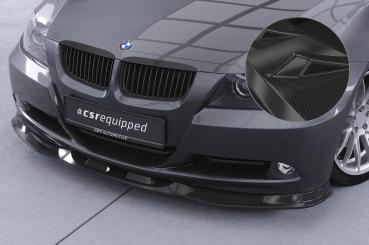 CSR Frontspoiler | Cup-Spoilerlippe mit ABE für BMW 3er (E90/E91) Limousine und Touring CSL536-C Carbon Look Hochglanz (keine Lackierung erforderlich)