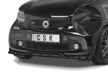 CSR Frontspoiler | Cup-Spoilerlippe mit ABE für Smart fortwo 453 Brabus CSL542-C Carbon Look Hochglanz (keine Lackierung erforderlich)