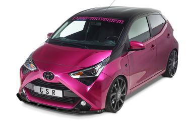 CSR Frontspoiler | Cup-Spoilerlippe mit ABE für Toyota Aygo 2 Facelift CSL548-S strukturiert schwarz matt (keine Lackierung erforderlich)