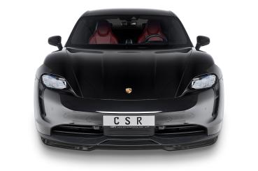 CSR Frontspoiler | Cup-Spoilerlippe mit ABE für Porsche Taycan / Taycan 4S CSL549-G Glossy schwarz Hochglanz (keine Lackierung erforderlich)