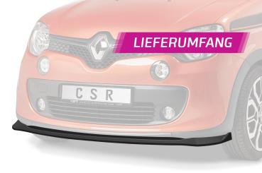CSR Frontspoiler | Cup-Spoilerlippe mit ABE für Renault Twingo 3 GT CSL559-G Glossy schwarz Hochglanz (keine Lackierung erforderlich)