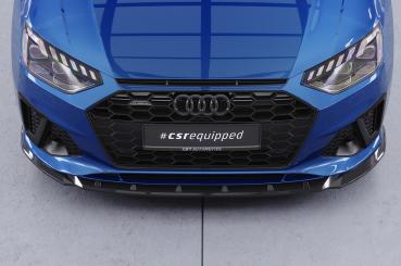 CSR Frontspoiler | Cup-Spoilerlippe mit ABE für Audi A4 / S4 B9 (8W) CSL561-C Carbon Look Hochglanz (keine Lackierung erforderlich)