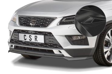 CSR Frontspoiler | Cup-Spoilerlippe mit ABE für Seat Ateca (Typ 5FP, KH7) CSL567-C Carbon Look Hochglanz (keine Lackierung erforderlich)