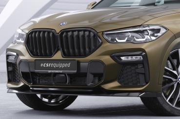 CSR Frontspoiler | Cup-Spoilerlippe mit ABE für BMW X6 (G06) M-Paket / M50i CSL589-C Carbon Look Hochglanz (keine Lackierung erforderlich)