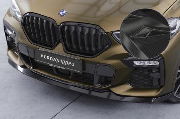 CSR Frontspoiler | Cup-Spoilerlippe mit ABE für BMW X6 (G06) M-Paket / M50i CSL589-C Carbon Look Hochglanz (keine Lackierung erforderlich)