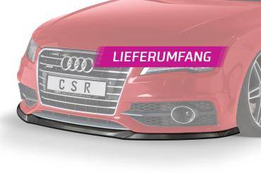 CSR Frontspoiler | Cup-Spoilerlippe mit ABE für Audi A7 S-Line / S7 C7 (Typ 4G) CSL607-G Glossy schwarz Hochglanz (keine Lackierung erforderlich)