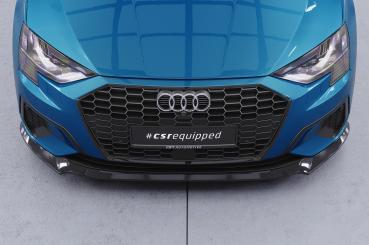 CSR Frontspoiler | Cup-Spoilerlippe mit ABE für Audi A3 8Y Limousine CSL616-G Glossy schwarz Hochglanz (keine Lackierung erforderlich)